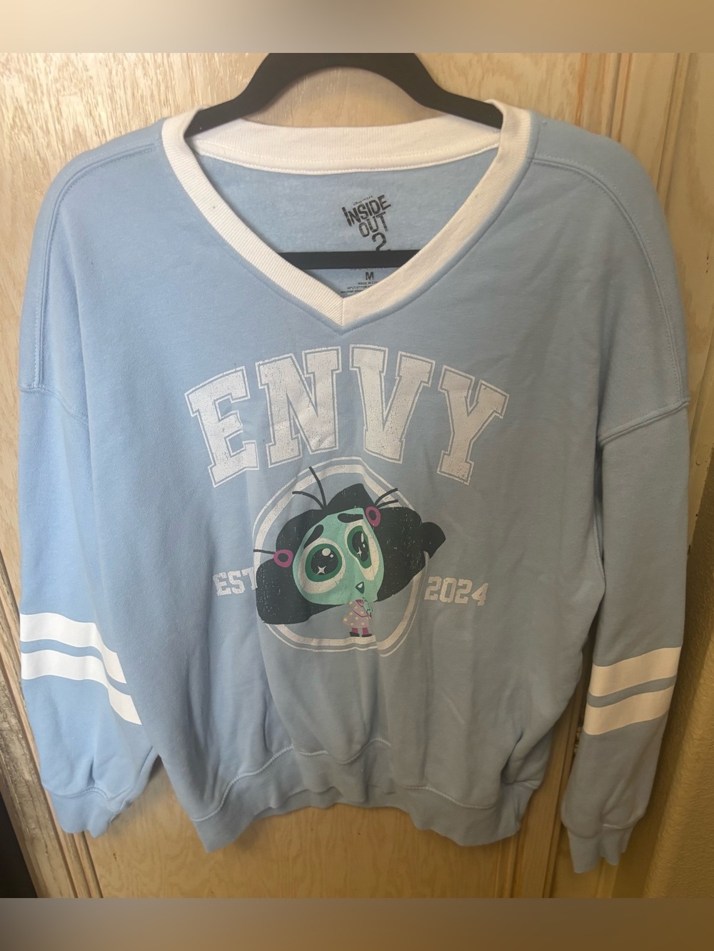 Disney Pixar Inside Out Movie 2 Envy Sweatshirt Size Medium M Blue White READ